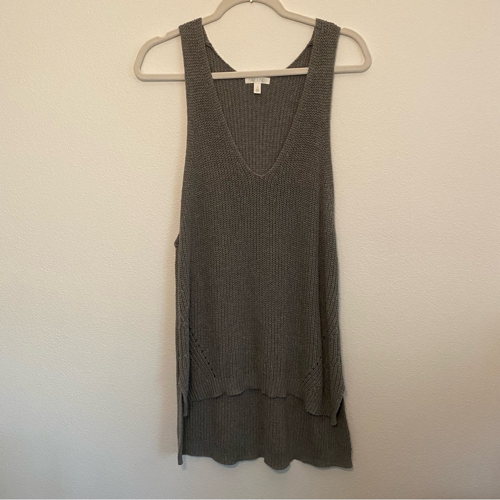 Abound Gray Knit Sleeveless Sweater